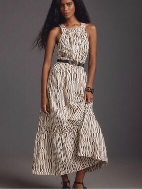 Anthropologie Somerset abstract print maxi dress XS